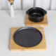 Thickened wooden casserole iron pot iron tray casserole heat insulation pad