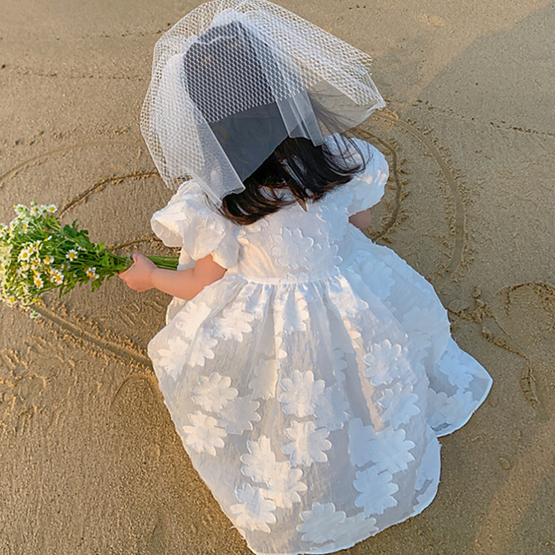 女童礼服连衣裙2024新款夏装儿童网红儿童洋气泡泡袖公主裙子宝宝