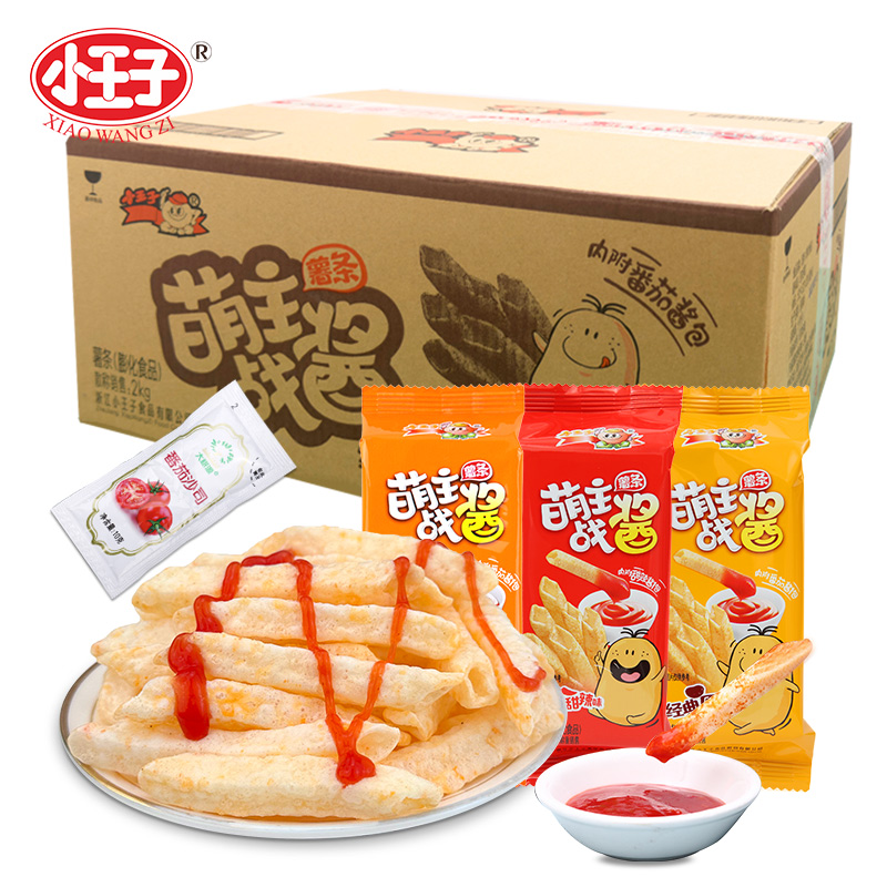 小王子萌主战酱薯条膨化零食小吃原味番茄味空心薯条网红零食批发