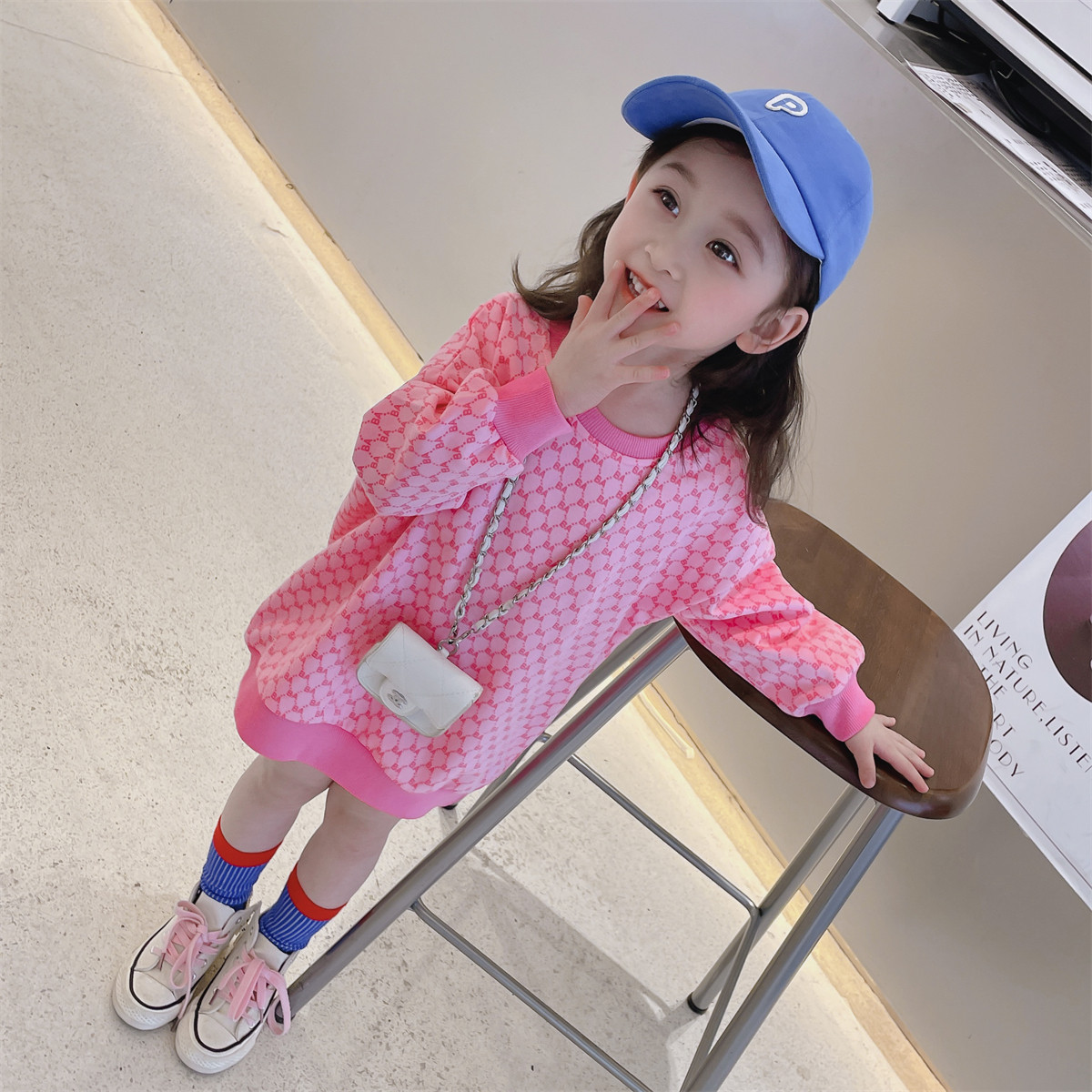 女童韩范连衣裙韩国新款洋气小童女宝宝时髦春秋儿童卫衣裙子小童,淘宝优惠券,粉丝福利购,淘宝优惠卷