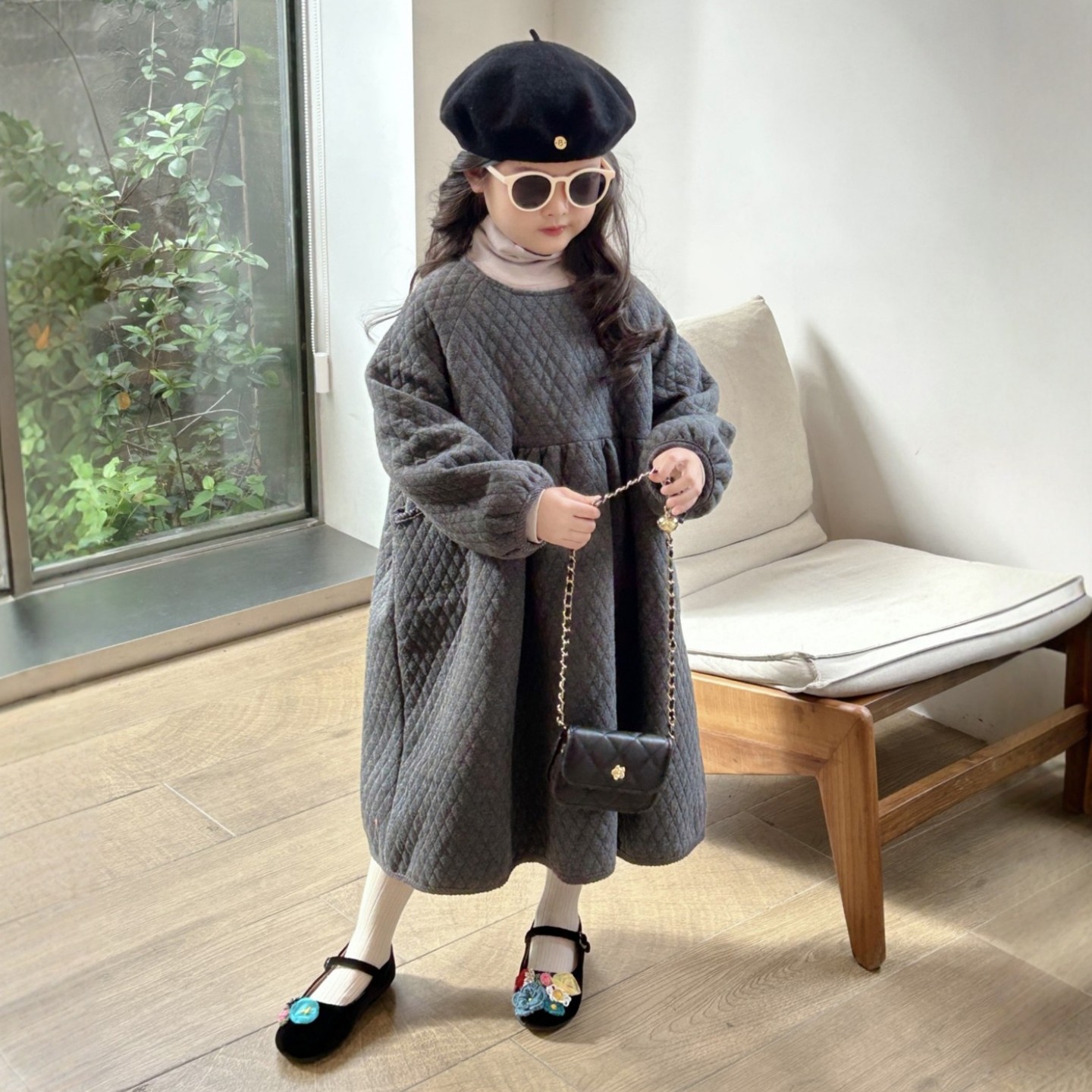 女童夹棉连衣裙2025秋冬新款儿童装宝宝长裙韩系超好看公主裙套装,淘宝优惠券,粉丝福利购,淘宝优惠卷