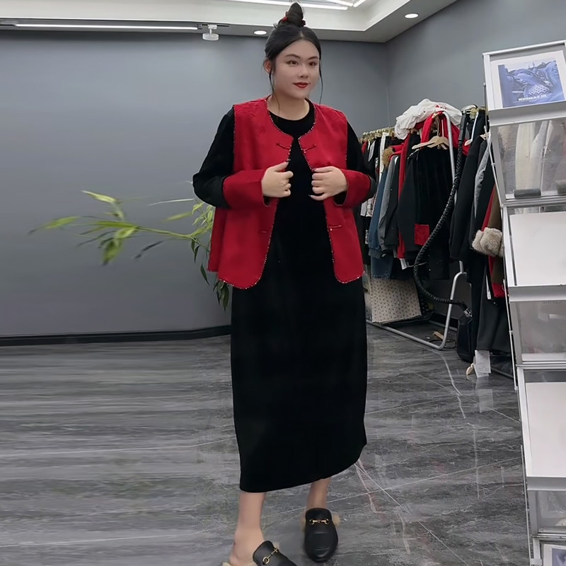 提花马甲丝绒上衣连衣裙PU皮裤胖mm2026春冬新款显瘦宽松大码女装,淘宝优惠券,粉丝福利购,淘宝优惠卷