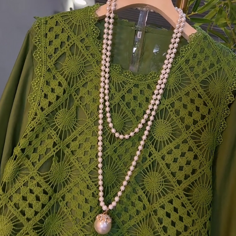 镂空勾花马甲木耳边打底衫套装胖mm2026春冬新款显瘦宽松大码女装,淘宝优惠券,粉丝福利购,淘宝优惠卷