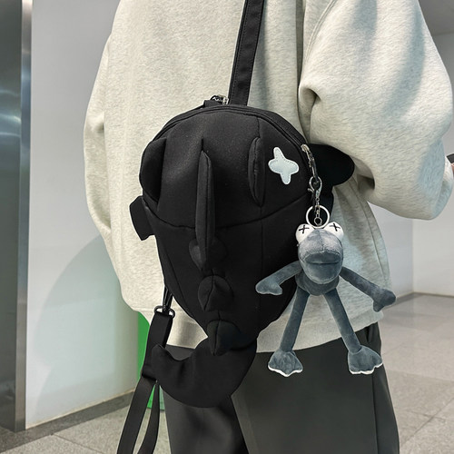 可爱卡通丑萌搞怪鲨鱼包女童轻便双肩包男生休闲小书包旅游背包 - 图1
