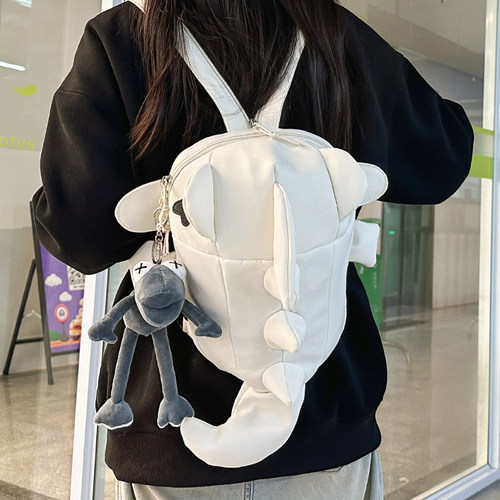 可爱卡通丑萌搞怪鲨鱼包女童轻便双肩包男生休闲小书包旅游背包 - 图2