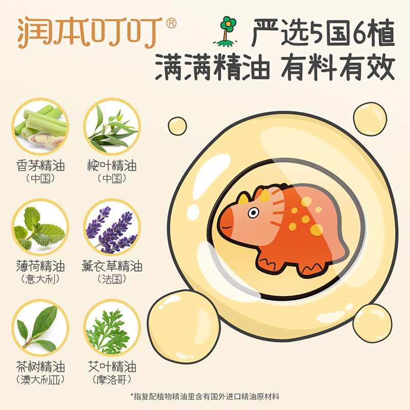 润本（RUNBEN）植物精油贴防护贴婴儿童卡通贴宝宝户外防护贴