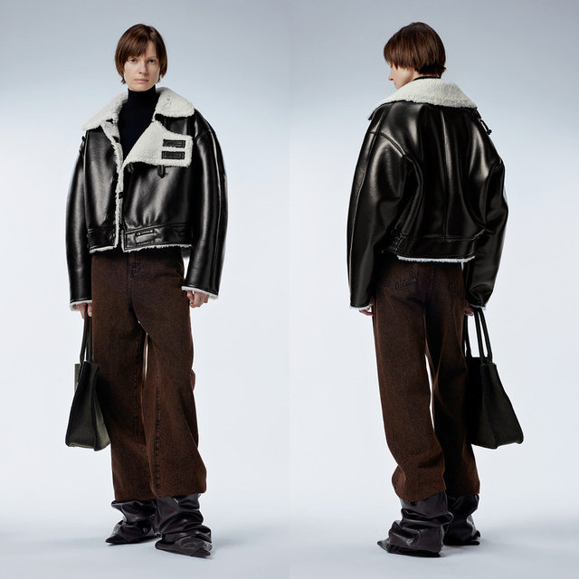 Jiangnan Buyi autumn and winter imitation fur jacket loose lapel casual short top for women 5NAA13840