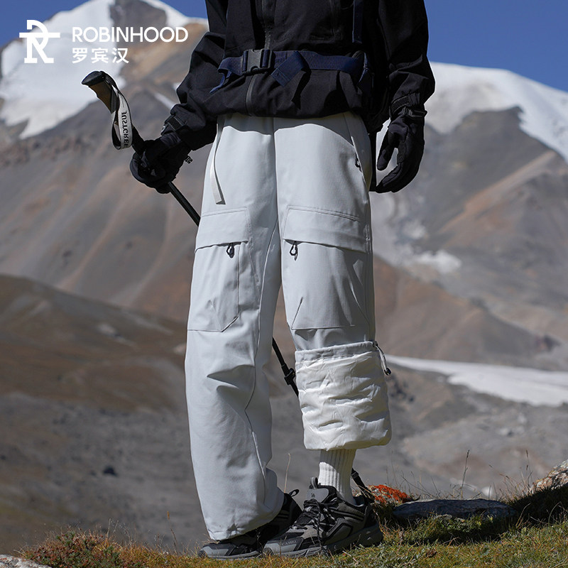 罗宾汉港风三防羽绒长裤男款冬季保暖加厚户外工装裤休闲宽松百搭,淘宝优惠券,粉丝福利购,淘宝优惠卷