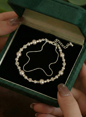 施家珍珠碎钻手链温柔与闪耀并存