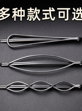 黑色简约固定碎发夹不掉漆不伤发