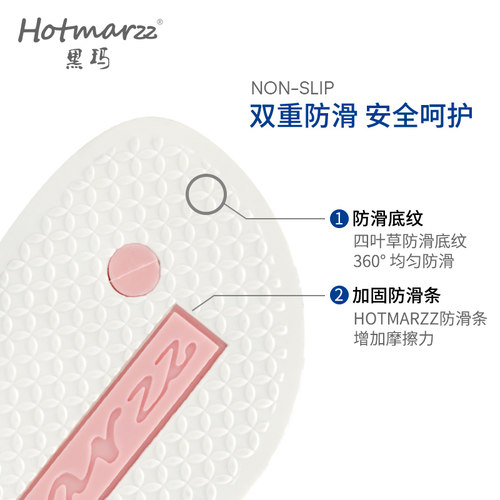 hotmarzz/黑玛人字拖鞋女夏外穿防滑海边沙滩鞋夹脚夹趾浴室凉拖 - 图1