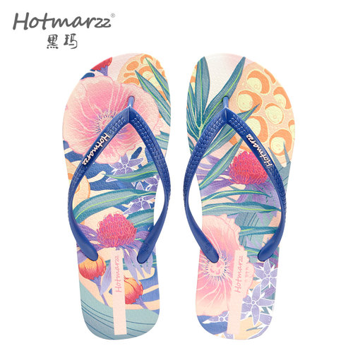 hotmarzz/黑玛人字拖鞋女夏外穿防滑海边沙滩鞋夹脚夹趾浴室凉拖 - 图3
