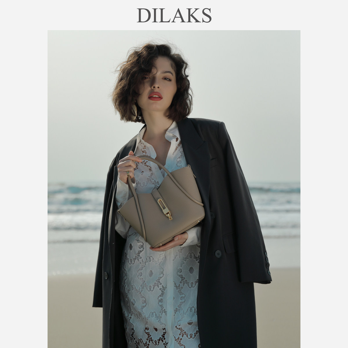 迪莱克丝2023新款真皮大容量包包 dilaks女士包袋