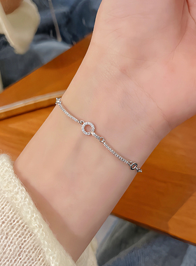 微镶锆石圆环手链女ins小众设计