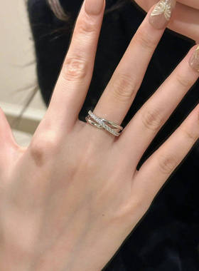 自带高级感的_简约三环戒指冷淡风闪钻开口戒女个性轻奢小众设计