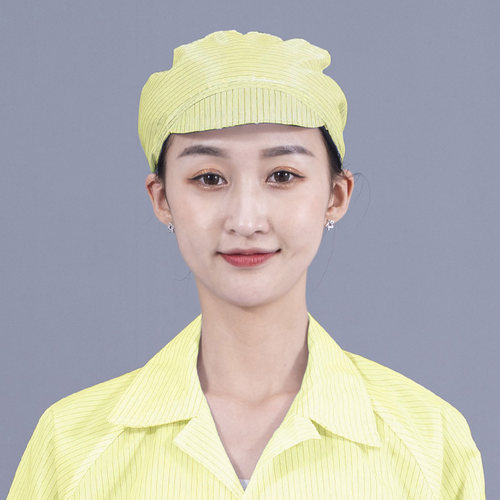 小工帽防静电帽子无尘帽防尘无尘车间工厂工作帽专用网格蓝黄粉白 - 图2