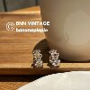 French vintage flower diamond niche ring