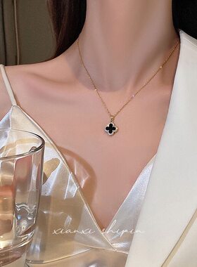 钛钢钛钢o型链女四叶草时尚饰品