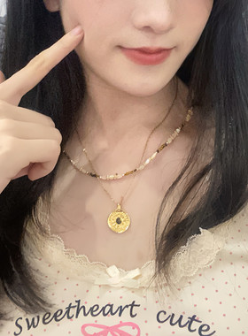 天然石贝珠串珠女轻奢项链