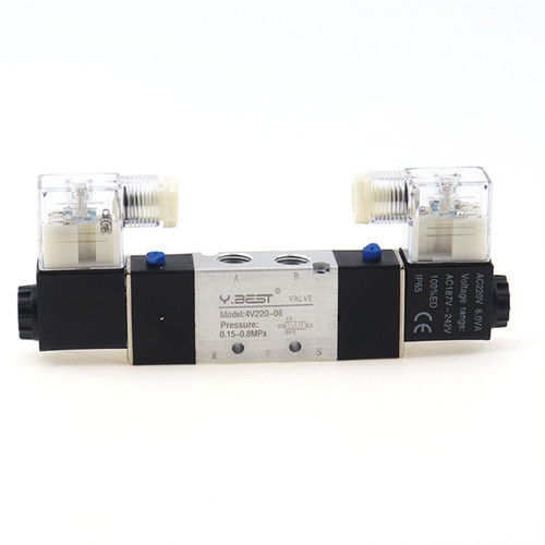 一佳气动二位五通电磁阀4V220-08AC220V120-06/320-10/420-15DC24 - 图3