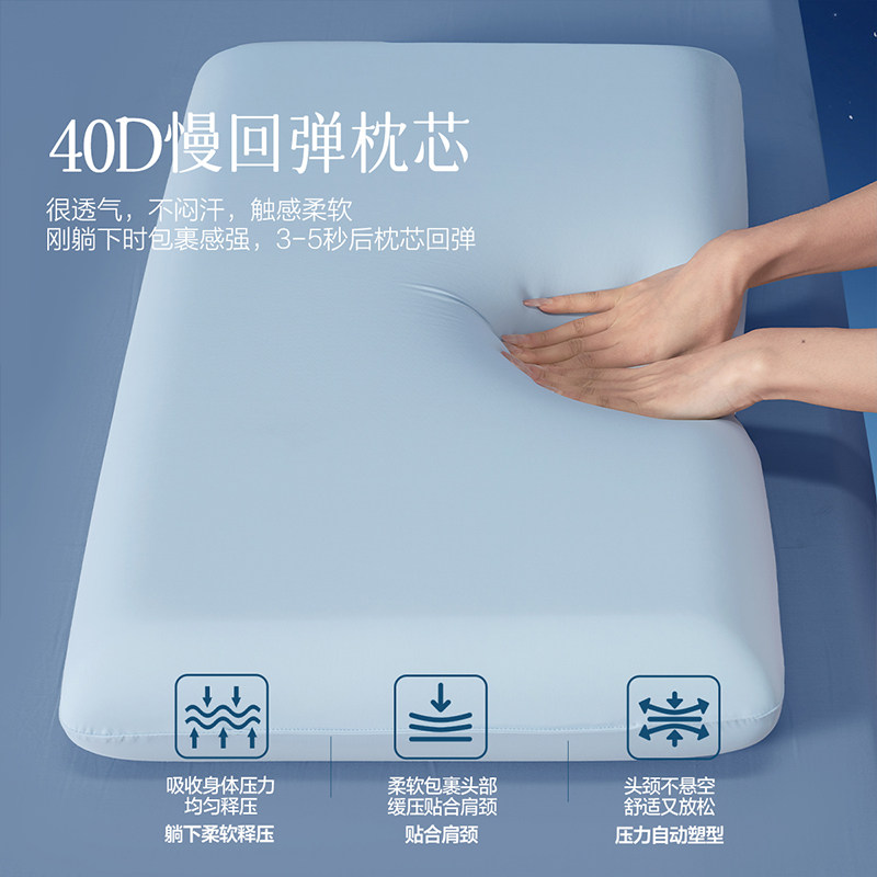 百丽丝家纺升级款记忆棉枕芯枕头套护颈椎助睡眠枕新年送礼礼盒装,淘宝优惠券,粉丝福利购,淘宝优惠卷