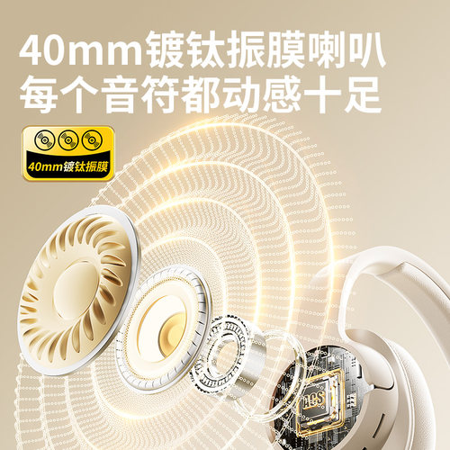 头戴式蓝牙耳机无线降噪耳麦高音质超长续航运动游戏办公音乐通用 - 图0