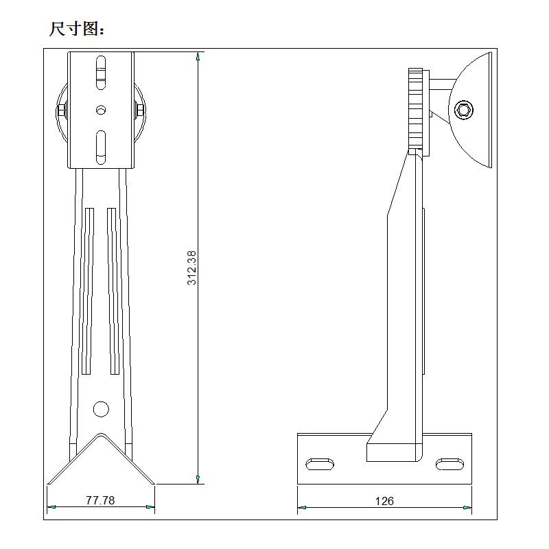 监控支架金属壁装摄像机室外藏线防水安防监控支架2207ZJ-图0