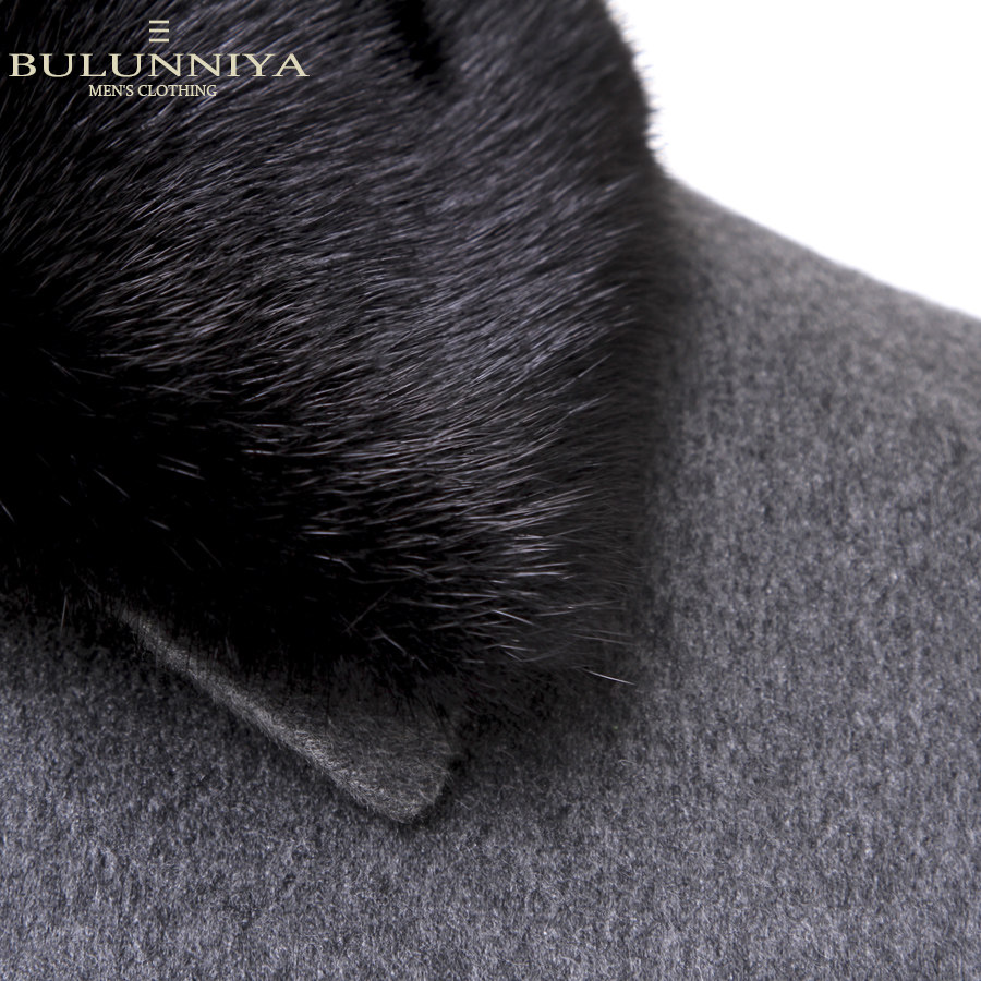 商政男装秋冬山羊绒中长款尼克服 布伦尼亚毛呢大衣