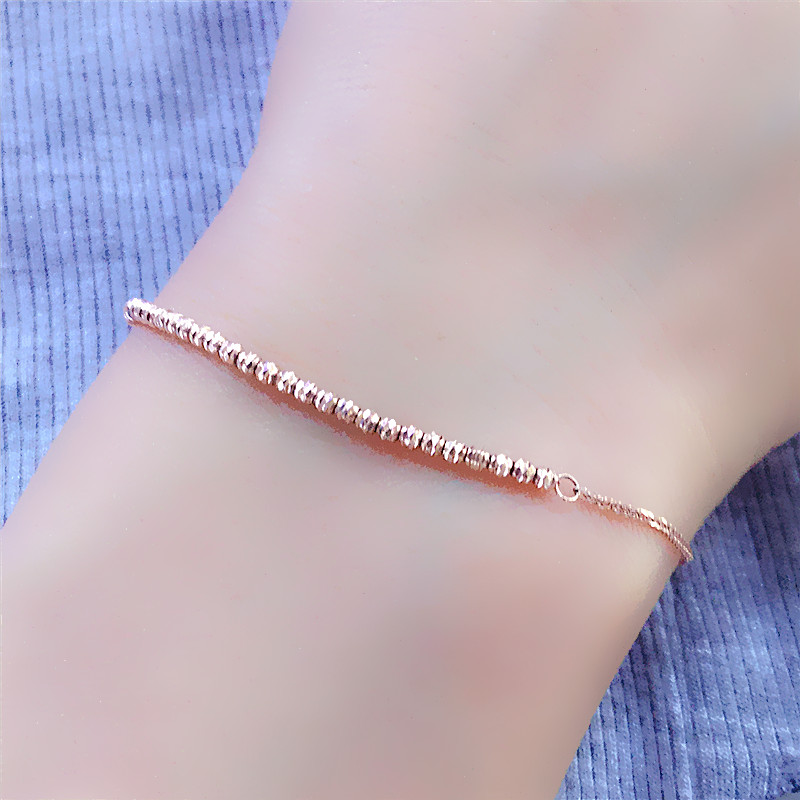 翁氏珠宝 紫金585紫金手链14K玫瑰金首饰正品14K彩金不褪色保证 - 图0