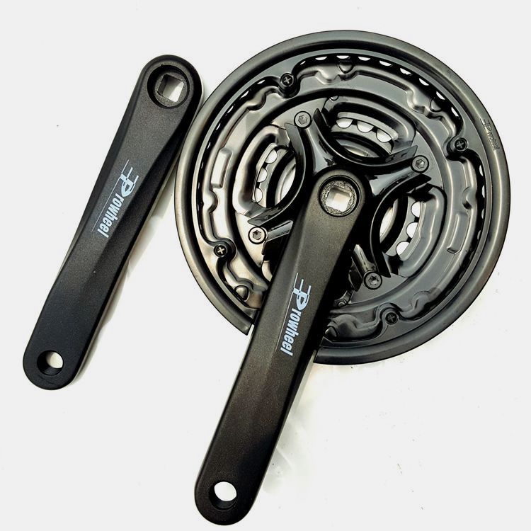 山地自行车牙盘曲柄中轴套装铝合金3挡前齿轮盘21/24/27速通用 - 图1