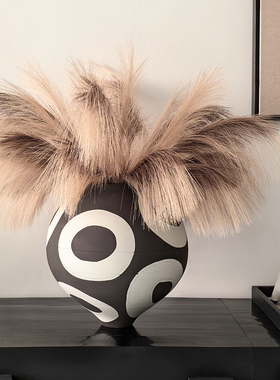 态生活诧寂风陶罐装饰玄关客厅摆件高级感新中式陶瓷花瓶插花花器