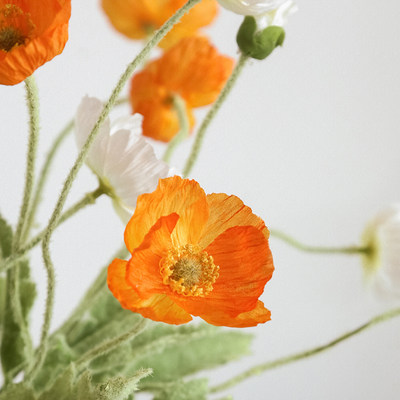 态生活仿真花小花束绢花摆花假花插花客厅餐桌茶几干花装饰虞美人 虎窝淘