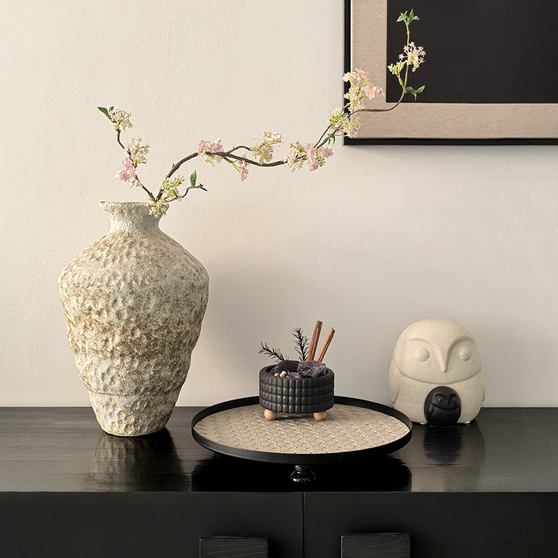 态生活复古景德镇陶瓷花瓶诧寂风手工粗陶罐禅意民宿茶室软装摆件,淘宝优惠券,粉丝福利购,淘宝优惠卷