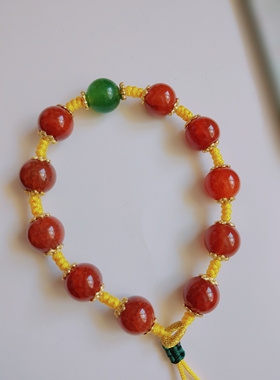 天然南红色龙纹玛瑙手串10MM龙鳞玛瑙玉髓手链平安如意招财福禄寿