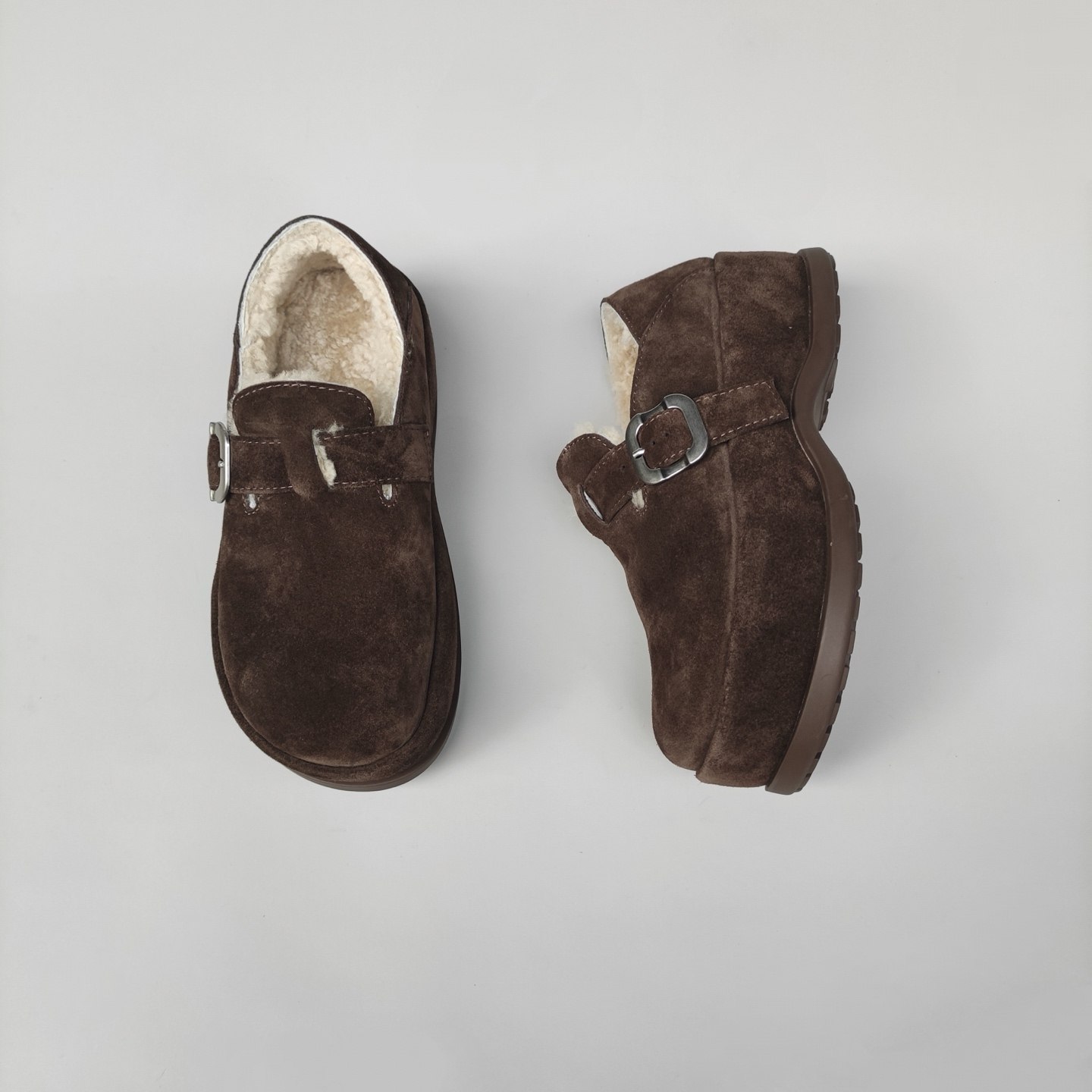 大厂品质 5.5cm跟 磨砂皮面羊毛内里保暖舒服皮带扣时尚休闲鞋女,淘宝优惠券,粉丝福利购,淘宝优惠卷