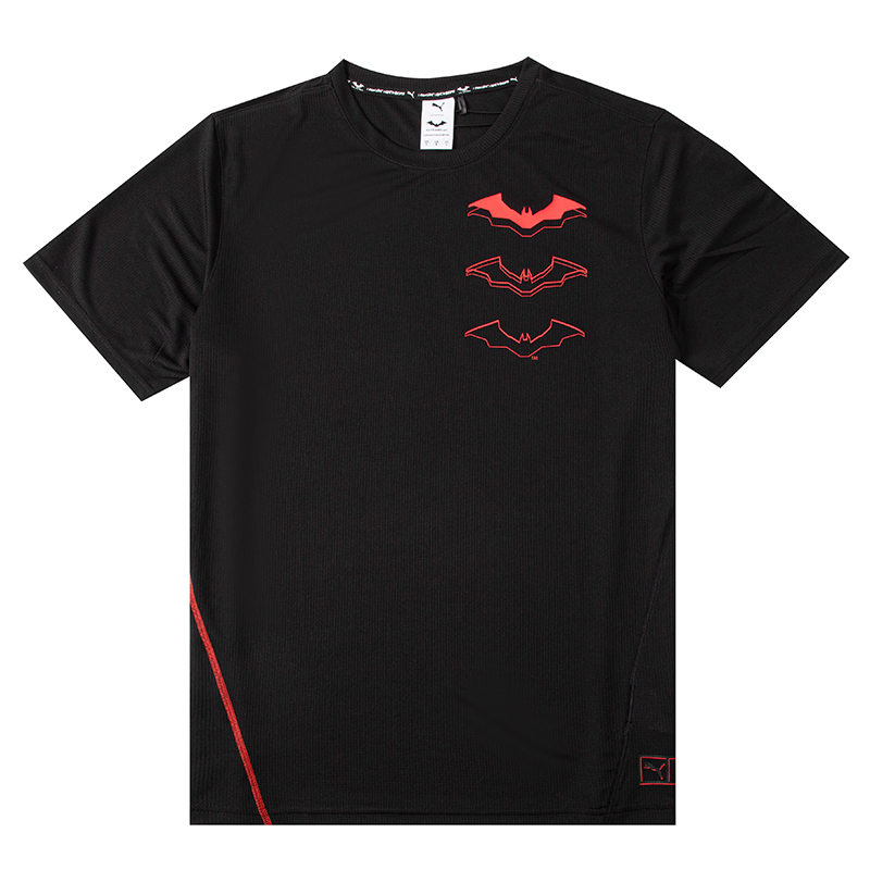 彪马春季男女同款蝙蝠侠Batman运动T恤休闲速干圆领短袖521211-01 - 图3