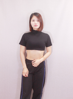 春秋季薄款纯棉韩国女套头假领子