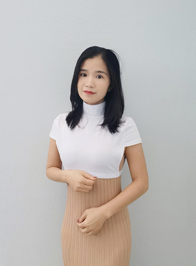 春秋冬季纯棉韩国新款套头假领子
