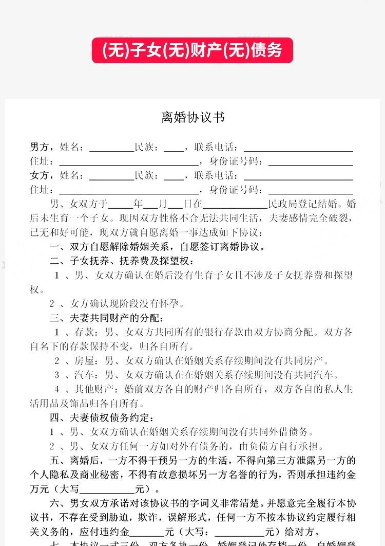 离婚协议书民政局家庭电子档样本双方民政局认可全国通用男女维权 - 图3