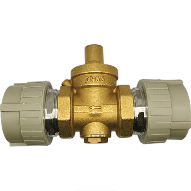 PPR减压阀PE减压阀63 75 90 110 4寸双热熔黄铜减压阀  自来水 - 图0