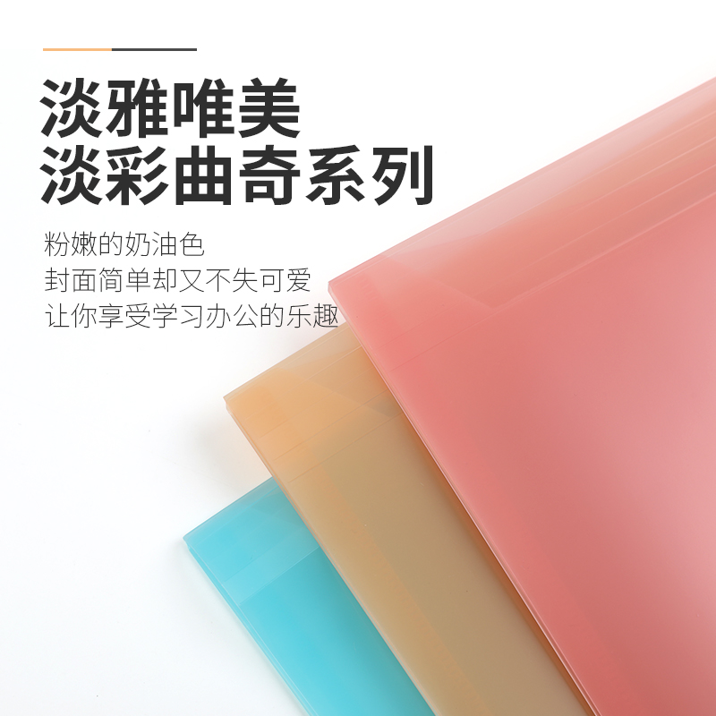 4个装日本国誉双口袋A4文件袋学生试卷袋透明可爱小清新彩色塑料资料包办公文具收纳袋产检孕检报告档案袋-图3