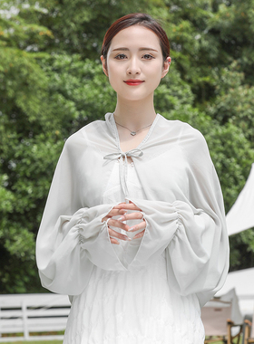 开车雪纺防晒披肩骑车女夏季