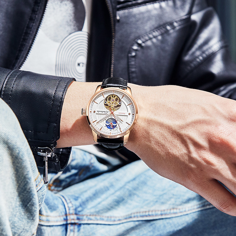 正品新款卡罗莱全自动飞轮机械表 卡罗莱乔翔国产腕表