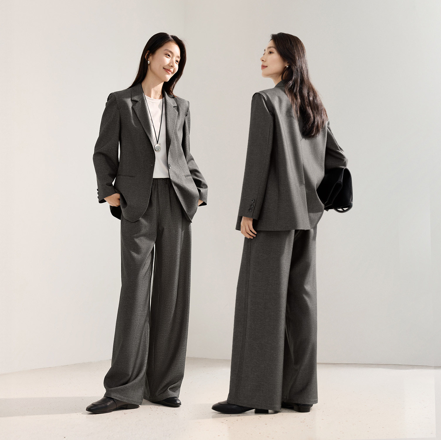 IHIMI海谧高智西装修身套装女秋季时尚高级感西服外套两件套裤套,淘宝优惠券,粉丝福利购,淘宝优惠卷