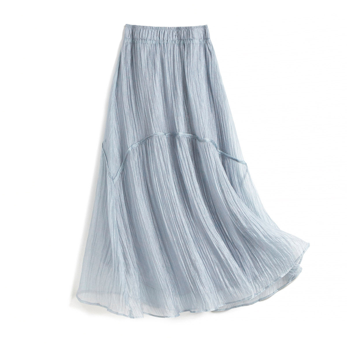 IHIMI海谧爆款高级感仙女裙半身裙女2025夏季新款高腰气质a字裙子 - 图1