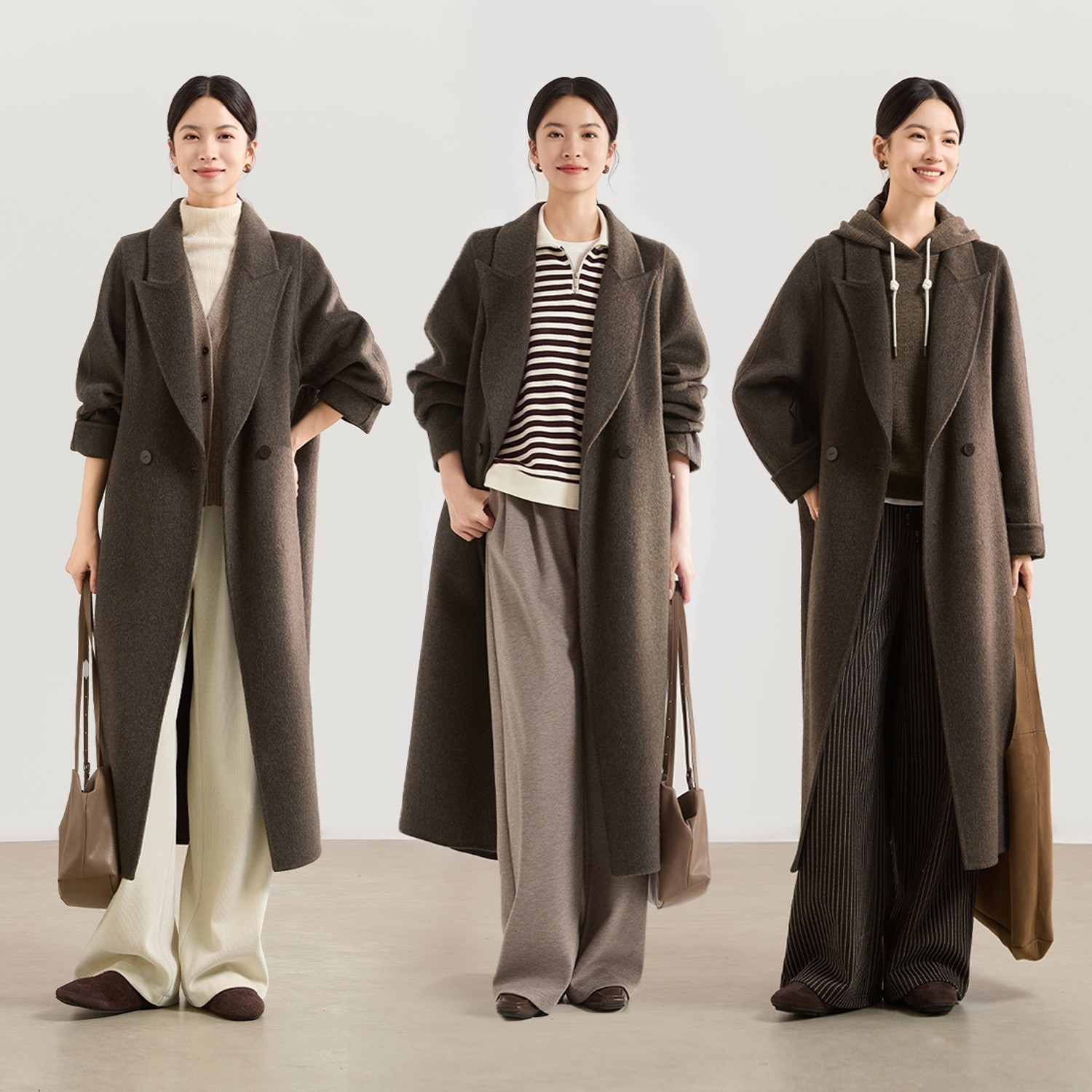 IHIMI海谧老钱风长廓双面呢羊毛大衣女冬季西装领呢子长毛呢外套,淘宝优惠券,粉丝福利购,淘宝优惠卷