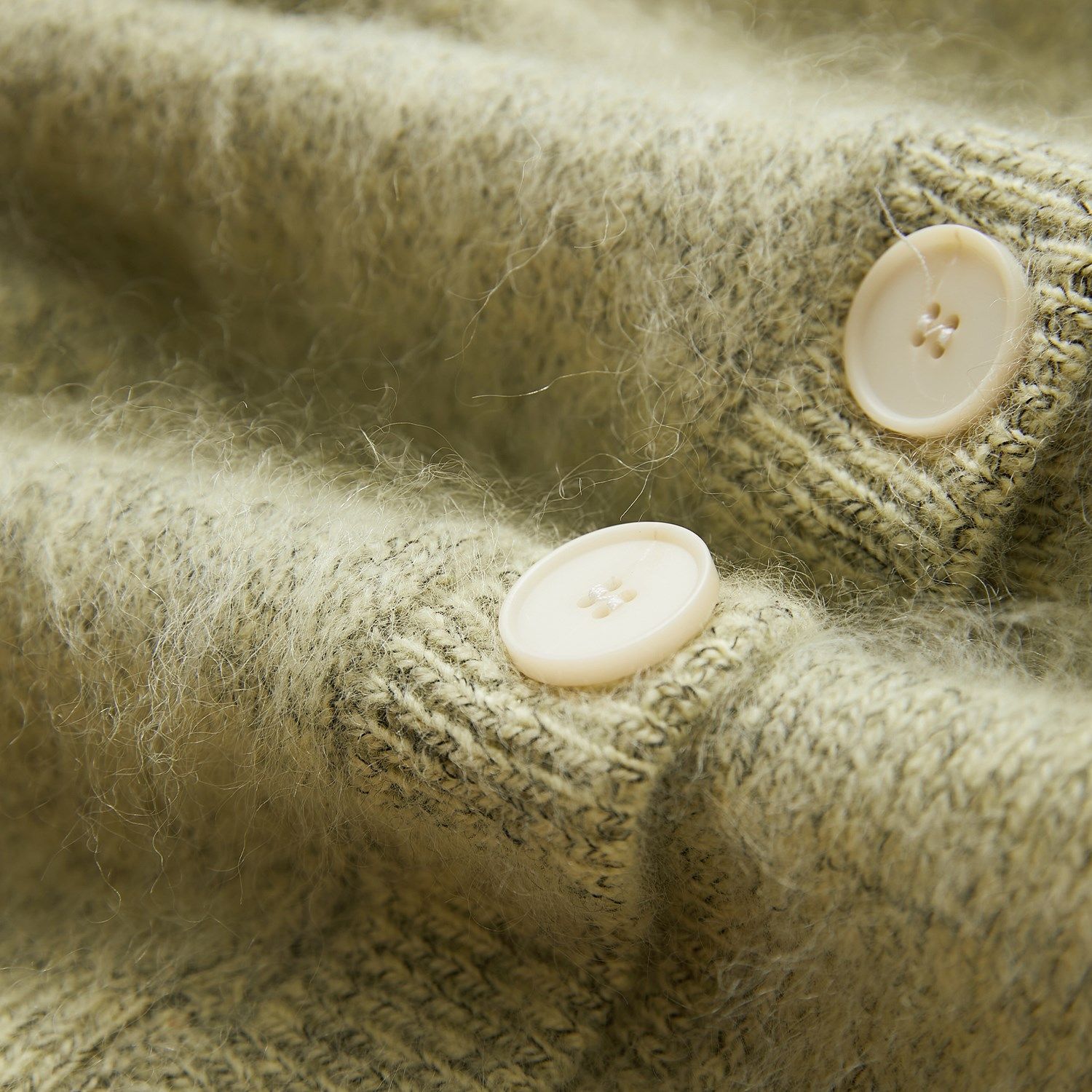 IHIMI海谧100绵羊毛拉绒开衫女冬季软糯慵懒风减龄苹果绿羊毛衫,淘宝优惠券,粉丝福利购,淘宝优惠卷