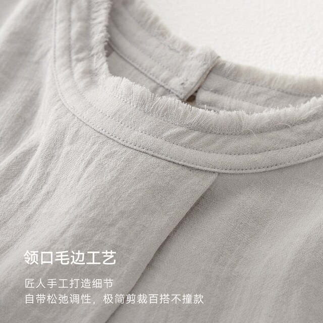 ຊຸດໂສ້ງຂາຍາວບໍ່ມີແຂນຂາ linen ອ່ອນໆ