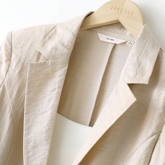 IHIMI Haimi linen blended suit jacket ສໍາລັບແມ່ຍິງ