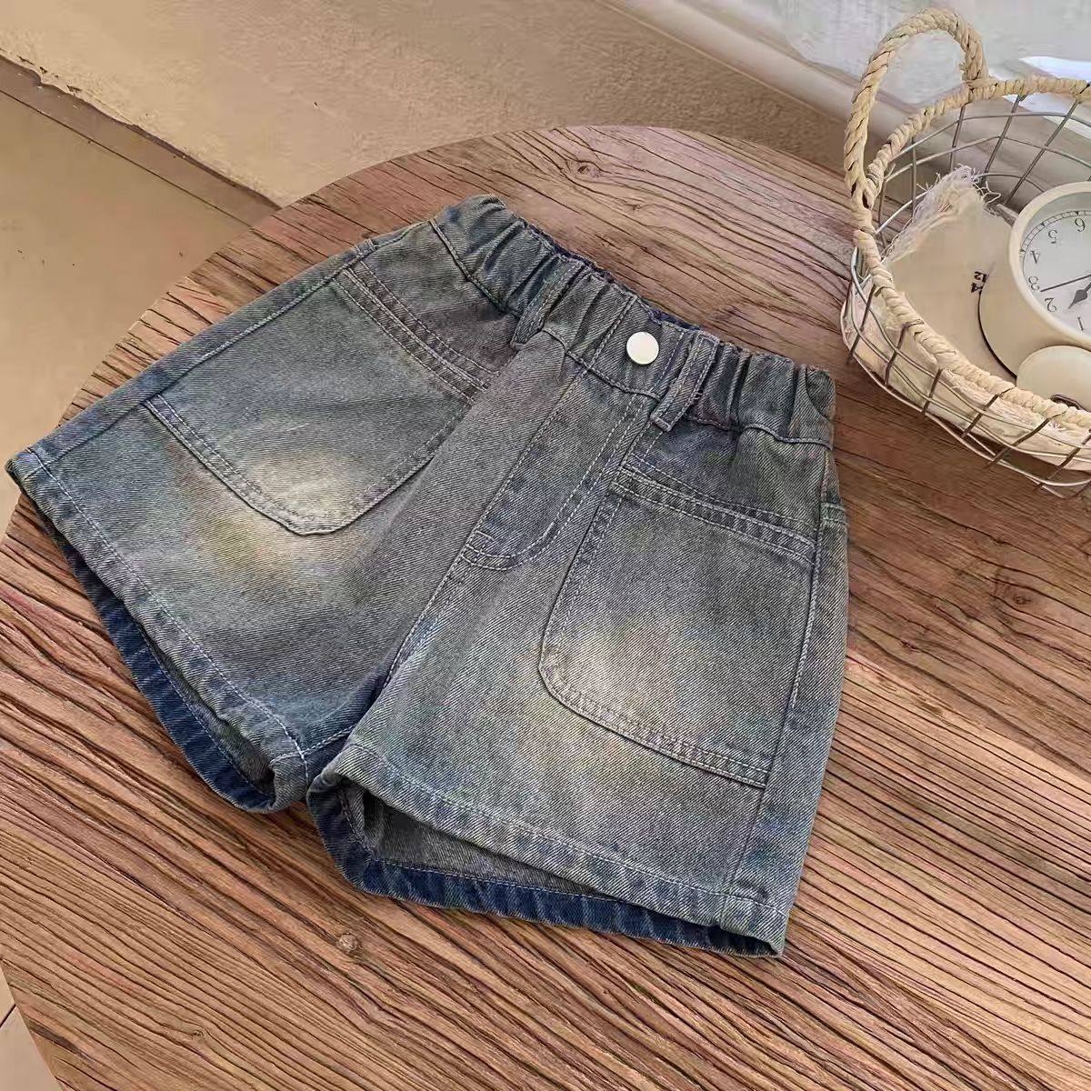 女童牛仔短裤2025新款夏季儿童宝宝复古时髦薄款百搭外穿工装裤子,淘宝优惠券,粉丝福利购,淘宝优惠卷